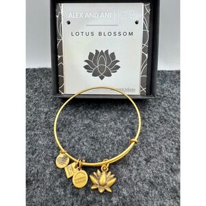 Alex and Ani Lotus Blossom Bangle Bracelet Rafaelian Gold Charity by Design